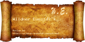 Wildner Euszták névjegykártya
